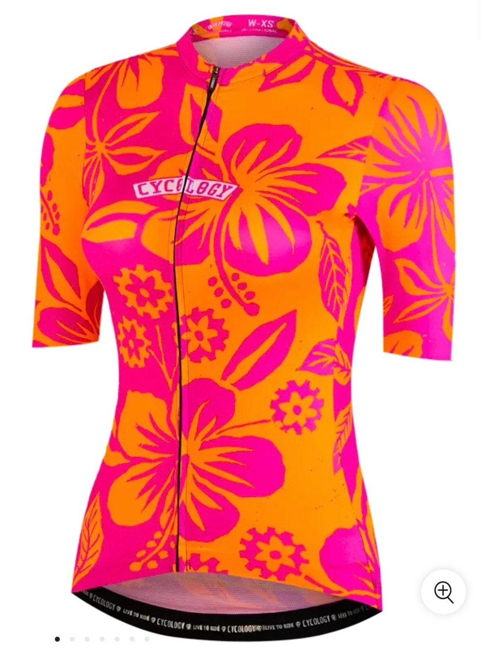 Cyclogy Oahu Women’s Pro (Neon Orange & Hot Pink Floral) Cycling Jersey